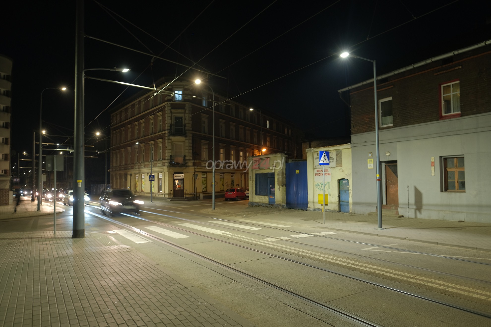 Ulica Hajducka z nowym oświetleniem